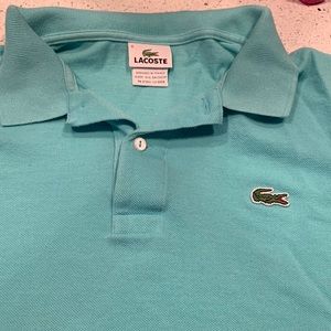 Lacoste polo. Bluish Green in color. Size: 6 or XL